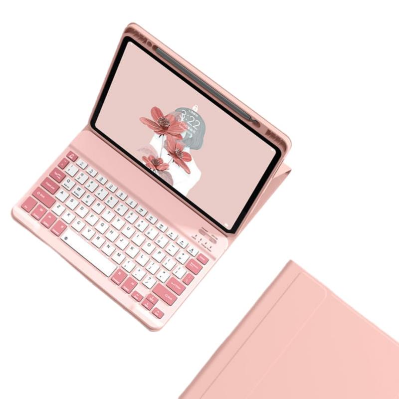 Moogukadan iPad Air 11 M3 M2/ Air第4 5世代/Pro11 第4 3 2 1 世代 用のキーボードケース Bluetooth 無線 カバー おしゃれ 配色 カラーキー マグネット 分離式 キーボード 上側ペンシル収納