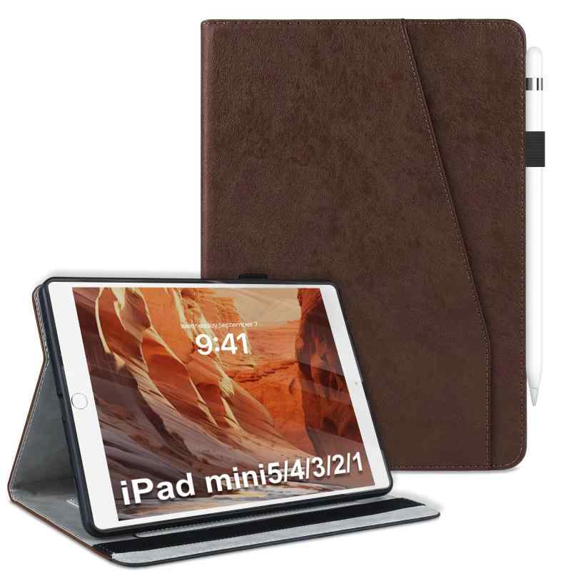 Pad 高級PUレザー カード収納&ペンホルダー付き 二段階角度調節 自動スリープ ウェイク 全面保護 衝撃吸収 防止防傷 落下防止