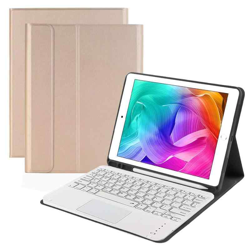 iPad bluetoothキーボードケース アイパッドキーボードカバー 脱着式 タッチパッド搭載 スタンド機能 ペンシル収納 薄型 手帳型 全面保護