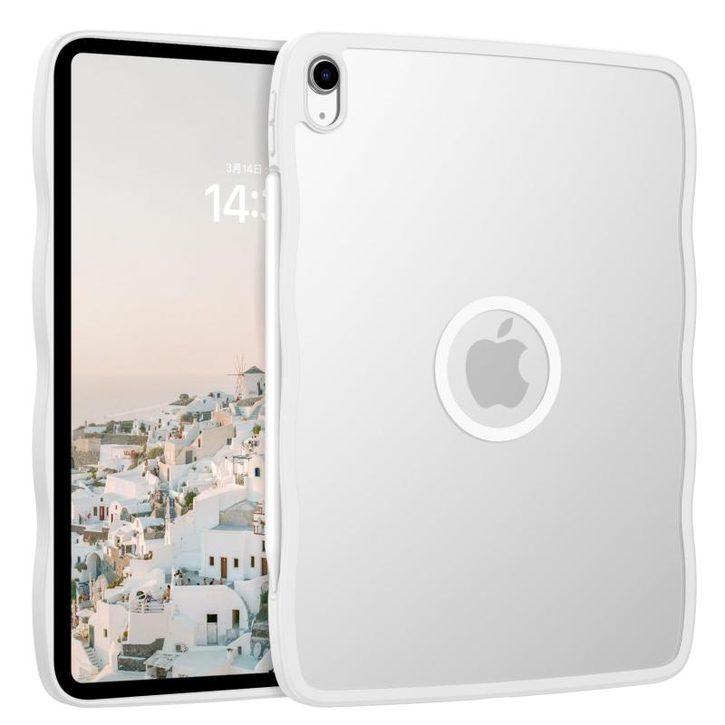 GUAGUA iPad ケース耐衝撃 ケース ウェーブ TPU MagSafe対応 ペン収納 可愛い 半透明 薄型 米軍規格 うねうね 韓国 指紋防止 黄ばみ防止 ワイヤレス充電対応 マグネット一体感 あいぱっど