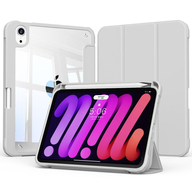zoyu iPad mini7/6 世代 バックケース 8.3インチ 2024/2021 ペン収納 三つ折り スタンド カバー