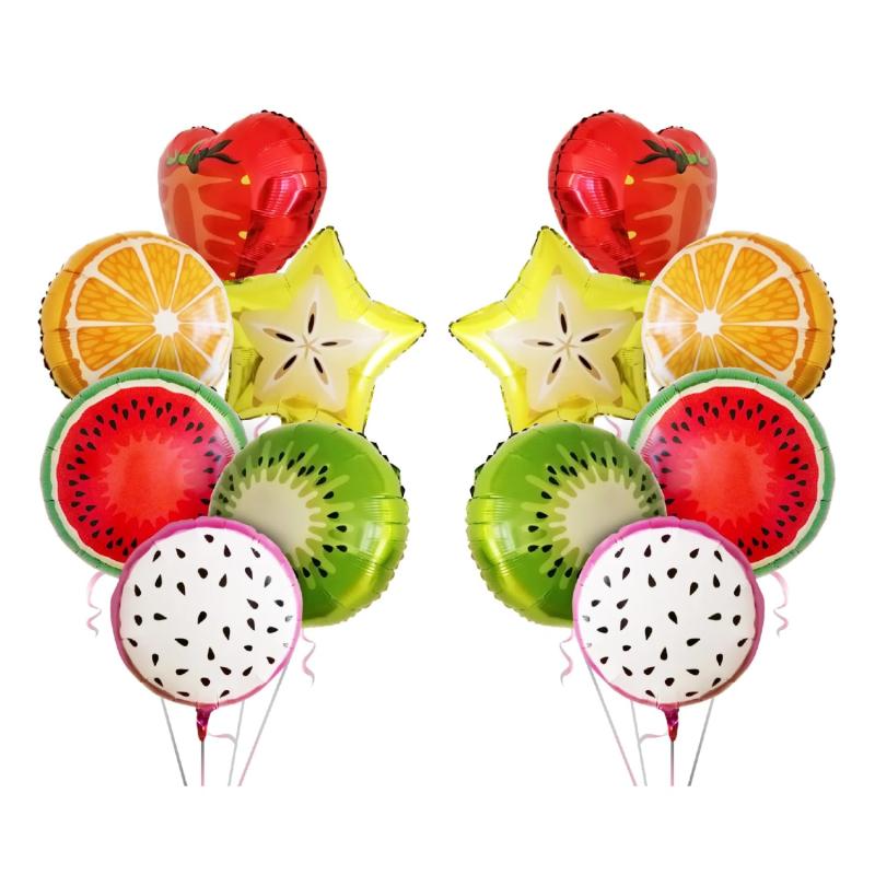 Motto Collection 12個セット 果物風船 飾り付け いちご キウイ オレンジ スイカ スターフルーツ ドラゴンフルーツ 苺 西瓜 誕生日 子供の日 パーティー バースデー 装飾 デコレーション プレゼン