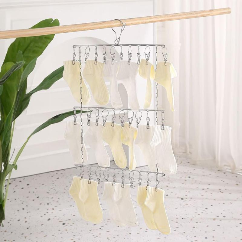 YTKJ ピンチハンガー 縦置き たてがた 20ピンチ 物干しハンガー ステンレスピンチハンガー ステンレスハンガー 強力収納 錆防止 靴下 下着 タオル ブラジャー ネクタイなどの小物対応 物干し