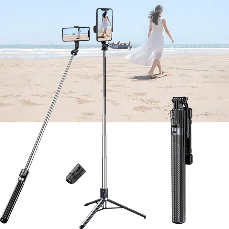 自撮り棒 スマホスタンド 三脚 LEDライトリモコン両方を充電できます 無線リモコン上下左右にページをめくったりできる iphone & android対応 セルカ棒 iphone 自撮り棒 三脚 卓上 軽量 140cm＆9