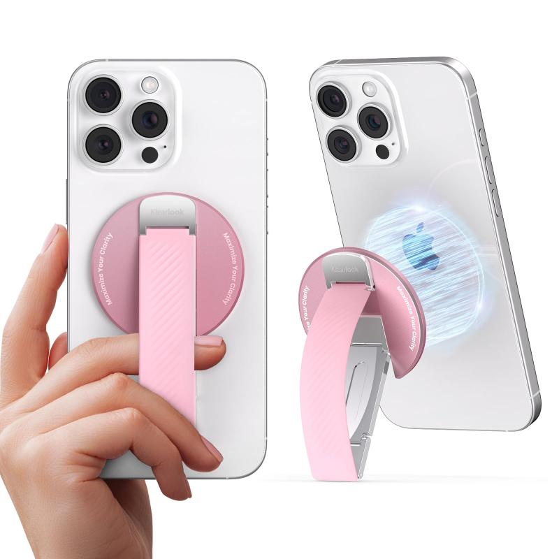 Klearlook スマホリング マグネット 超強磁力 マグセーフ リング 多角度調整で横縦両立 携帯リング 柔らかいシリコンバンドで指に優しい 高級アルミ素材...