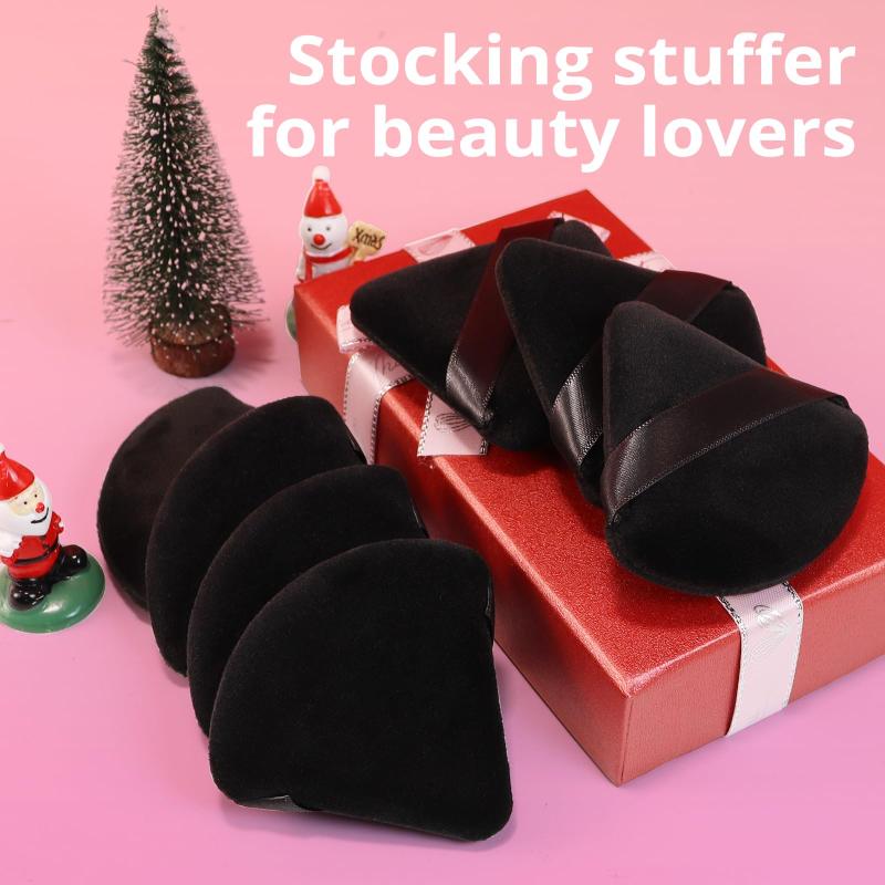 BEAKEY 12 個入りパウダー パフ フェイス パウダー トライアングル メイクアップ パフ ルース & コスメティック ファンデーション用 くさび形 ベロア コスメティック スポンジ 輪郭用