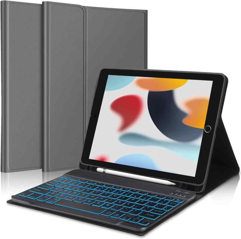 iPad 第9世代 ケース iPad 第8世代 第7世代 キーボード付きケース (10.2インチ) iPad Pro 10.5インチ iPad Air 第3世代に適用 脱着式 オートスリープ機能 多角度調整 傷つけ防止