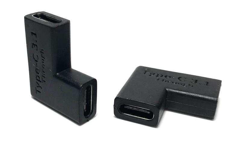 Access 【 左右 L型 10Gbps 2個セット 】 USB-C メス to USB-C メス 方向転換 変換アダプタ 10Gbps USB3.2 Gen2 高速転送 変換コネクタ Type C メス - Type C メス EC96RL-MM2P