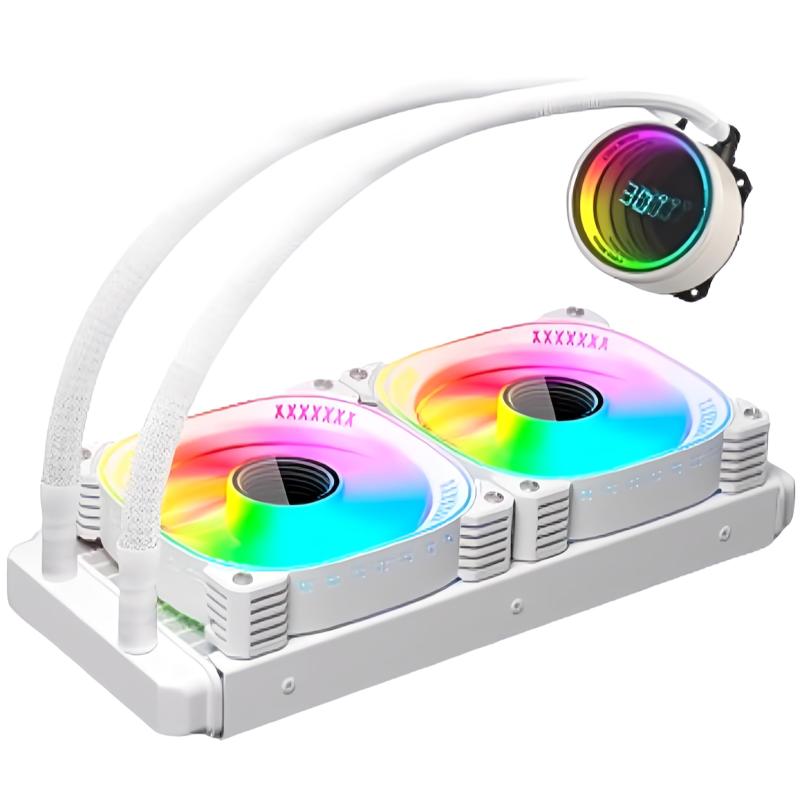 【スモールラボ】COOLMOON 簡易水冷クーラー 温度表示機能付き インフィニティ―ミラー CPUクーラー LED..