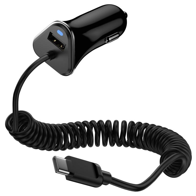 60W PD対応 カーチャージャー 高出力 車載充電器 急速充電 シガーソケット Type-Cとしガーソケット Type-C 車 充電器 usb 2ポート カーチャージャー タイプc 超小型 アルミニウム合金製造 12V/24Vシ