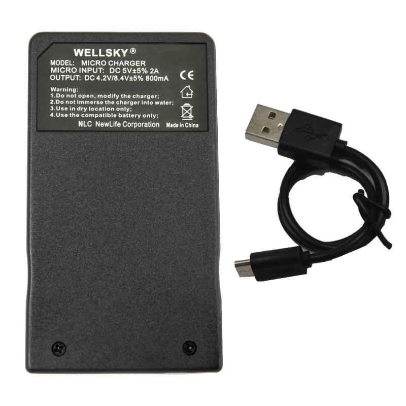 [WELLSKY] Panasonic パナソニック [ 超軽量 デュアル ] USB 急速互換充電器 [ 純正 互換バッテリー共に対応 ] LUMIX ルミックス