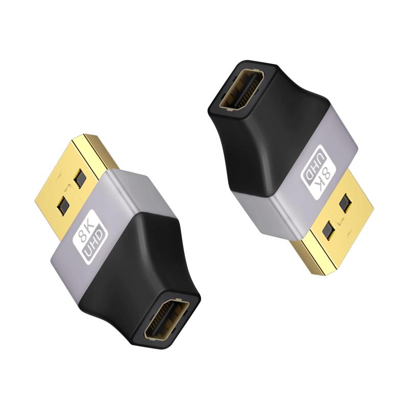 Duttek 8K DisplayPortからMini DisplayPort アダプタ、Displayportオスからミニディスプレイポートメスアダプター、ディスプレイポート1.4アダプター、8K@60Hz UHDビデオ、ノートパソコン、PC、モニター