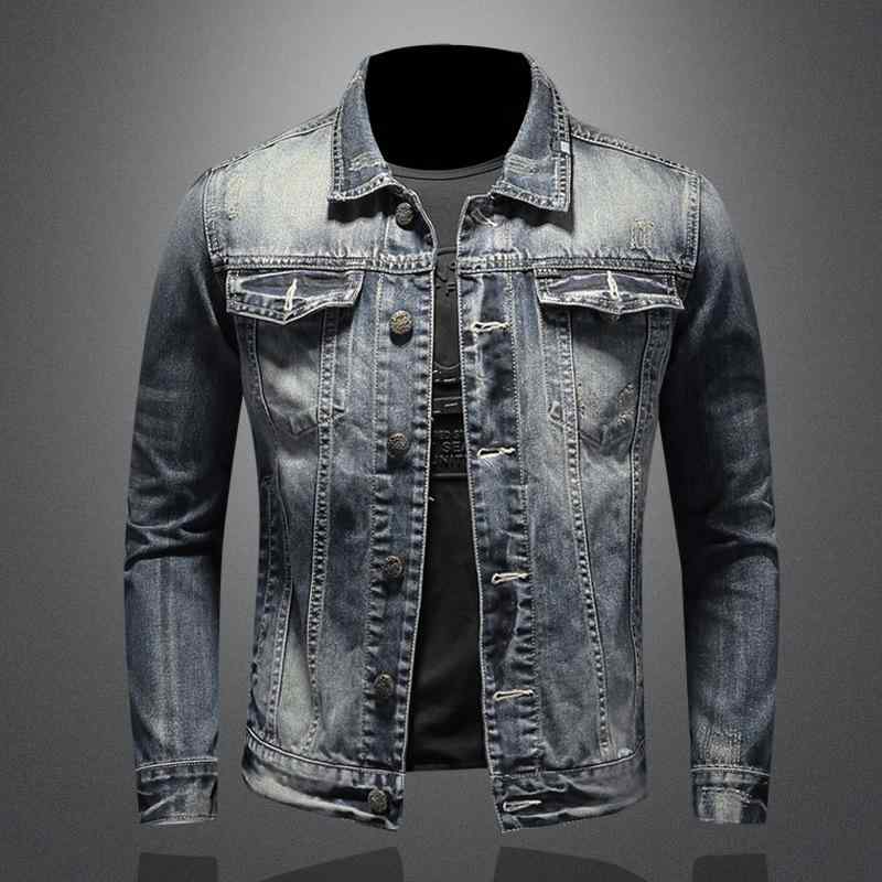ジャケット 男性用 デニム ウォッシュ加工 Gジャン アウター 耐摩耗 春秋 薄手 M L XL 2XL 3XL 4XL 5XL