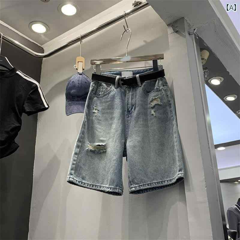 デニム レディース ハーフパンツ 高見え かわいい 5分丈 ワイド ゆったり ハイウエスト 短パン 半ズボン 通勤 カジュアル オフィスカジュアル おしゃれ 着痩せ 春夏 2