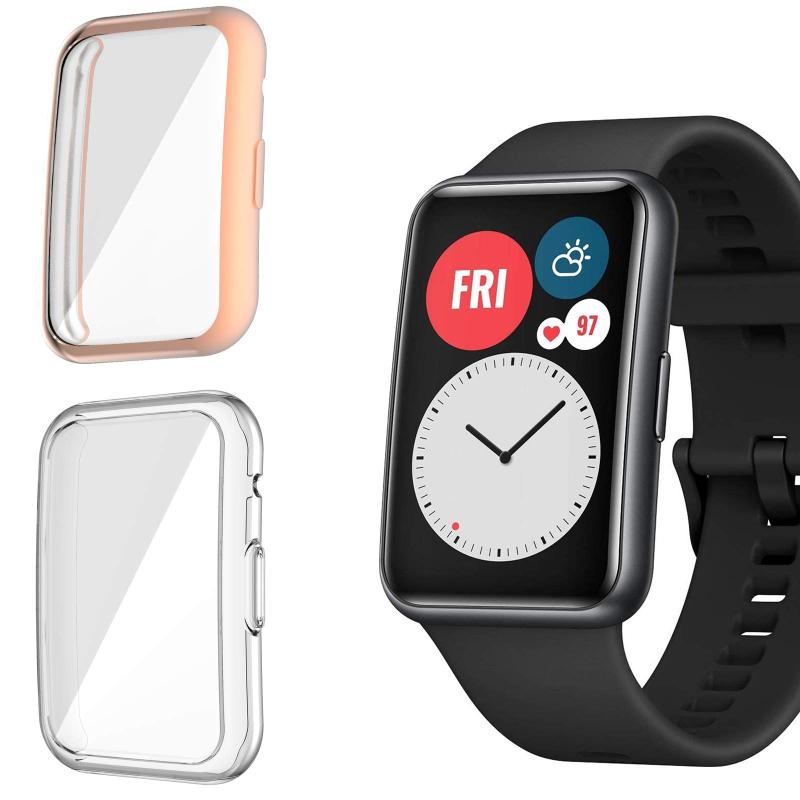 Lamshaw for Huawei Watch Fit ケース, TPU メッキ スクリーンカバー 全面保護バンパー シェル 脱着簡単 耐衝撃性 フィットビット 対応 Huawei Watch Fit スマートウォッチ(2.0)