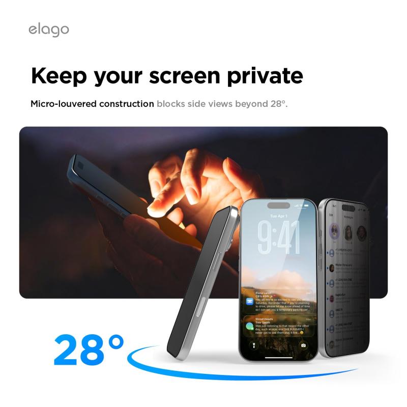 【elago】 PRIVACY GLASS for iPhone17 Pro Max