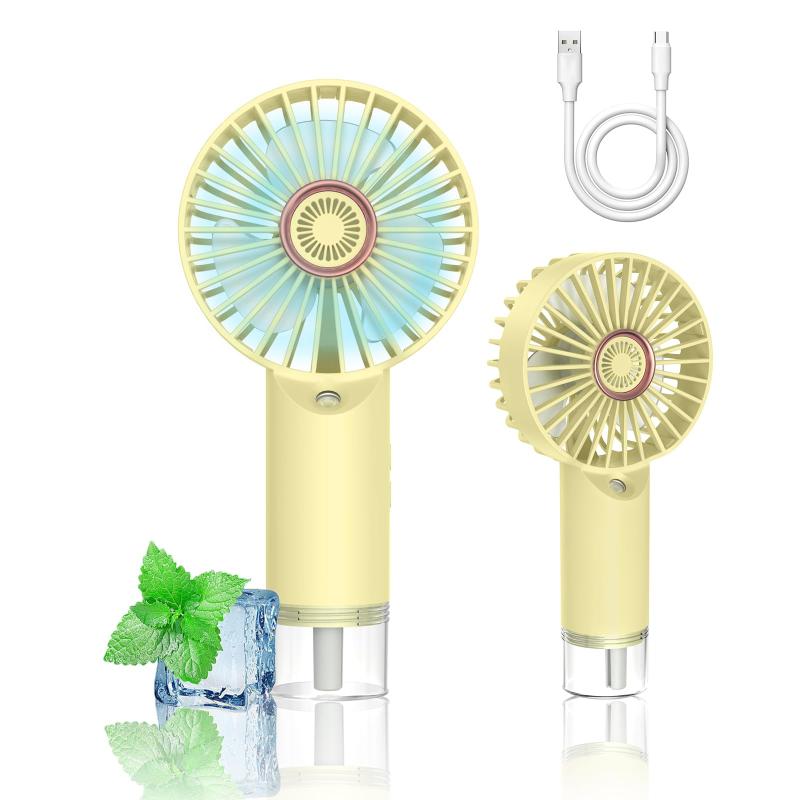 携帯扇風機 ミニハンドヘルドミストファン 小型ながらパワフル 3段階風量調節可能な携帯扇風機 軽量USB-C充電式スプレーウォーターミスト メイクアップ ファッション 女の子 女性 旅行 屋