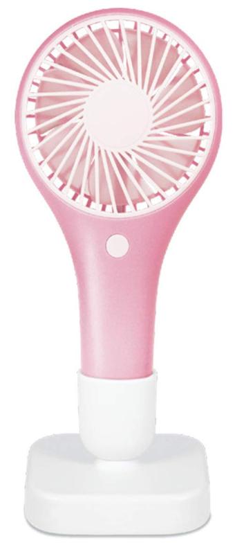 携帯扇風機 2WAYハンディーファン 電池・USB対応 ポータブル扇風機 ネックストラップ・スタンド付 HAC2138 選べる2色 ピンク ブルー 手持ち 卓上 デスクファン BBQ アウトドア キャンプに 熱中