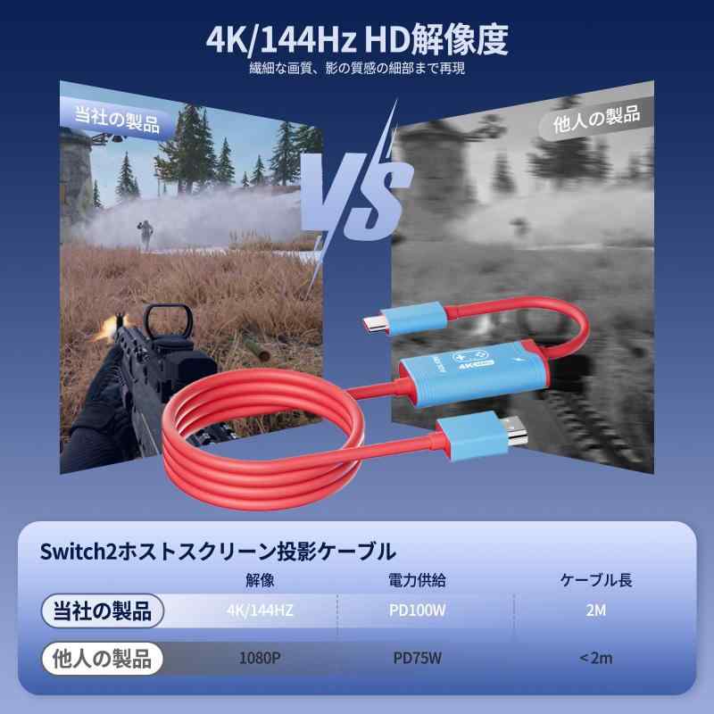 Switch 2 ドック【新登場-Switch 21.0.0システム対応 改良モデル-純正直接にTV出力】スイッチ2ドック switch2 ドックなし HDMI 4K 60HZ 解像 Type-Cスイッチ ROG ALLY/X/Steam deck/Ol