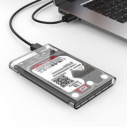 JUTOSU 透明な 2.5インチ HDD/SSDケース USB 3.0接続 SATA対応 HDD/SSD 外付け ドライブ ケース ネジ&工具不要 簡単着脱 最大転送速度 5Gbps Windows/Mac/Linux/PS3/PS4/Xbox