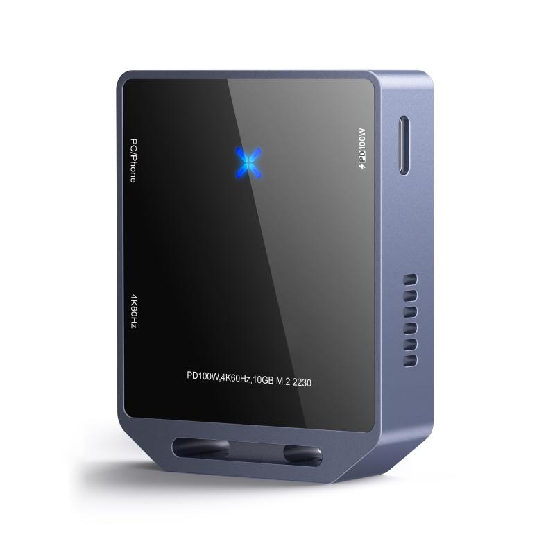 M.2 NVMe 2230 SSDエンクロージャー LUONOCAN 10Gbps 小型 ssd用 外付けドライブケース HDMI(4K60Hz) &amp;PD100W 機能付き ProRes 録画対応 冷却ファン内蔵【M.2 2230の...