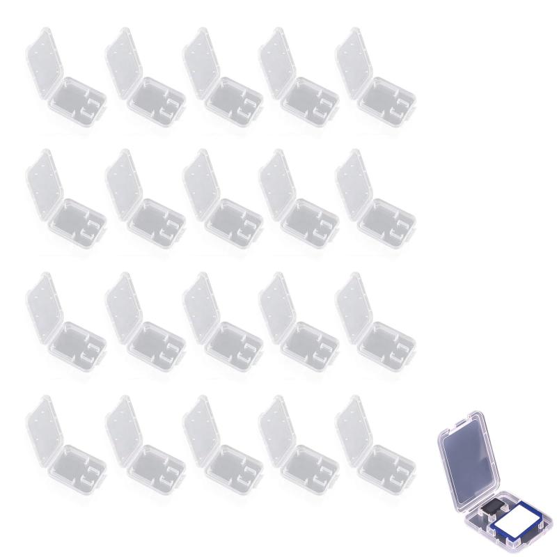 LUYING 20個SDカードケース収納セット透明でシンプル紛失防止のための保管整理ほこり小型 薄型 簡易 防水 収納/整理/…