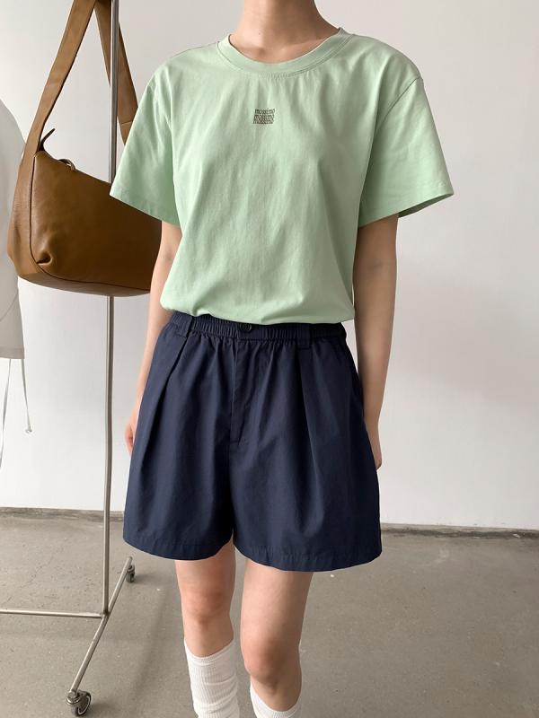 ショートパンツ レディース 韓国風 綿 接触冷感 通気性 通勤 普段使い リラックス 短パン 紺色 白 赤 黄色 ベージュ 黒