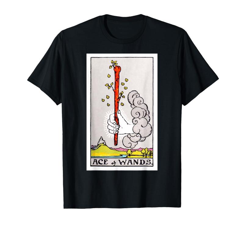 Ace of Wands ヴィンテージタロットカード ライダーウェイトデッキ Tシャツ