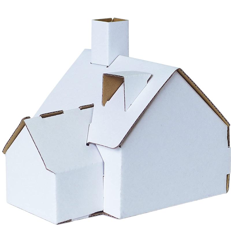 マツダ紙工業 段ボール 日本製 ワクワク貯金箱キット (ハウス)世界でたったひとつの貯金箱 のり・はさみ等の工具は不要なので楽チン トラック、機関車、はしご車、家、ケーキの5種類