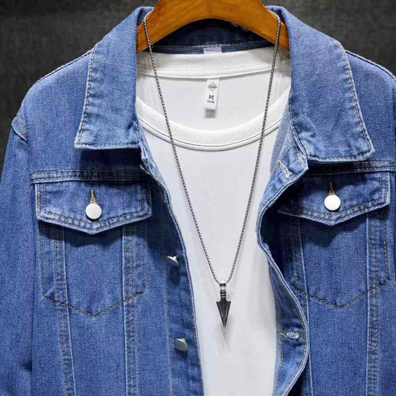 ジャケット メンズ Gジャン デニムジャケット 男性用 ブルゾン ジャンパー アウター トップス 長袖 襟付き ウォッシュ加工 ゆったり ルーズ カジュアル 韓国風 学生 春秋 ブルー