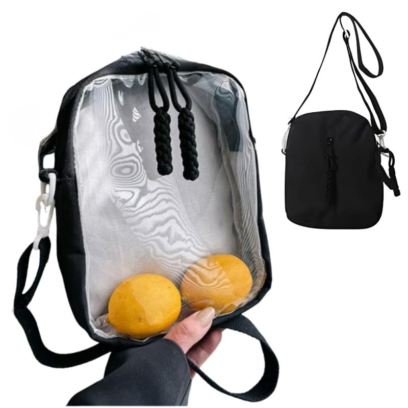 [ARESACHI] 痛バッグ ショルダー ぬいぐるみ 持ち運び バッグ ぬいポーチ 痛バ 推し活 (ブラック)