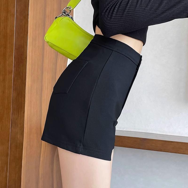 パンツ レディース 高腰 ショートパンツ 黒 秋冬 裏起毛 あったか ストレッチ 伸縮性 韓国風 カジュアル 美脚 脚長効果
