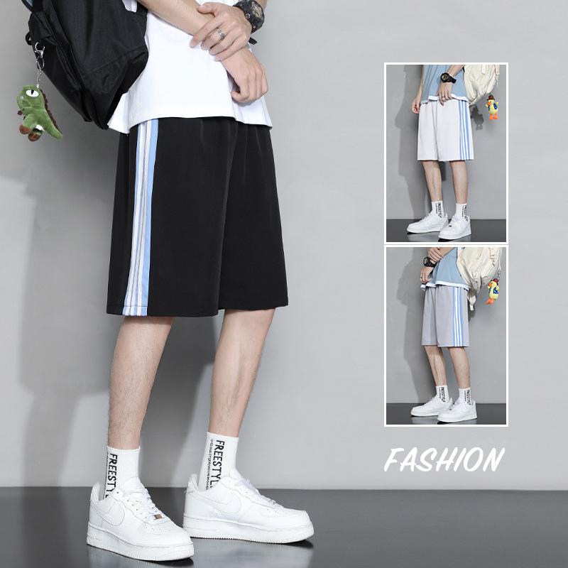 ショートパンツ レディース 韓国風 サイドライン 短パン ホットパンツ 高見え カジュアル ゆったり ストレート ルームウェア スポーティー 普段使い 薄手 接触冷感 吸湿速乾 春夏 ホワイト グレー ブラック