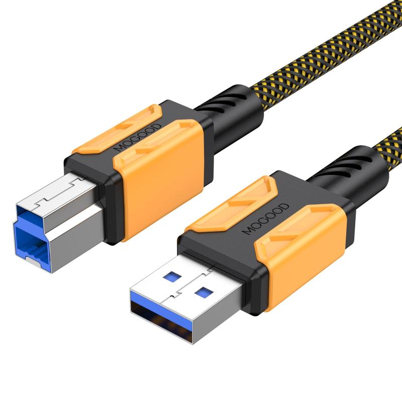 MOGOOD USB B 3.0プリンターケーブル、USB 3.0ケーブルA to B 5Gbps高速データ転送、ドッキングステーションと互換性があるUSBタイプB 3.0、外的なハード・ドライバー、走査器、プリンター等