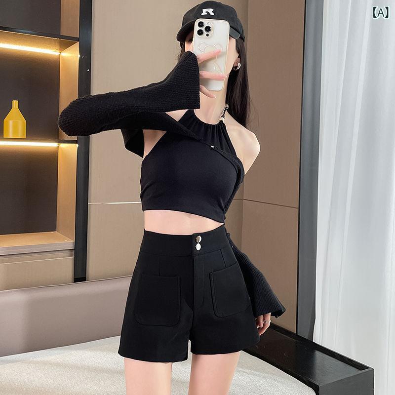 ショートパンツ レディース 黒 短パン 韓国風...の紹介画像2