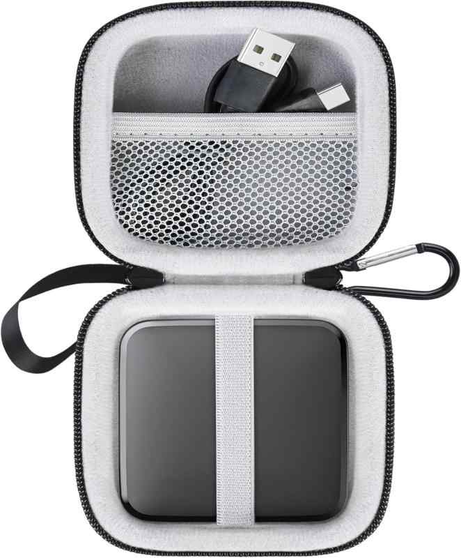 Lacdo ハードドライブキャリングケース WD 1TB 2TB Elements SE ポータブル SSD USB 3.0 外付けソリッドステートドライブ用 EVA 耐衝撃 撥水 保護 収納 旅行バッグ