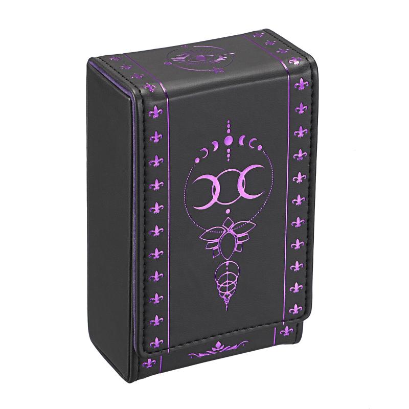 BSTKEY タロットカード収納 レザー製 マグネット開閉 タロットカード整理 カードケース タロットカードボックス スタンダードサイズ ホットスタンプ オシャレ