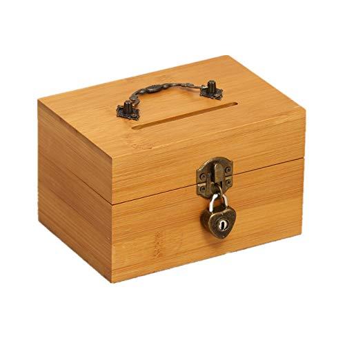 AKIRA 松の木 貯金箱 おしゃれ 癒しの天然素材 賽銭箱 木製 神道 神具 500円玉 お札 紙幣 原木色（無地）