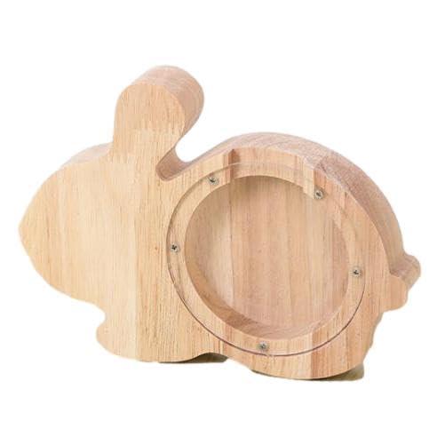 Kaenarie 貯金箱 木製 アニマル 子供用 おしゃれ インテリア コインバンク プレゼント ギフト