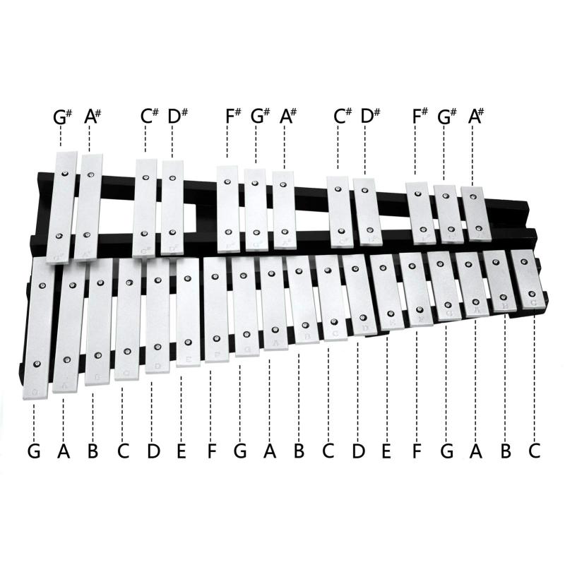 BQKOZFIN 卓上 鉄琴 折り畳み グロッケン スタンド 収納バッグ付き 演奏 音楽会 発表会 学芸会