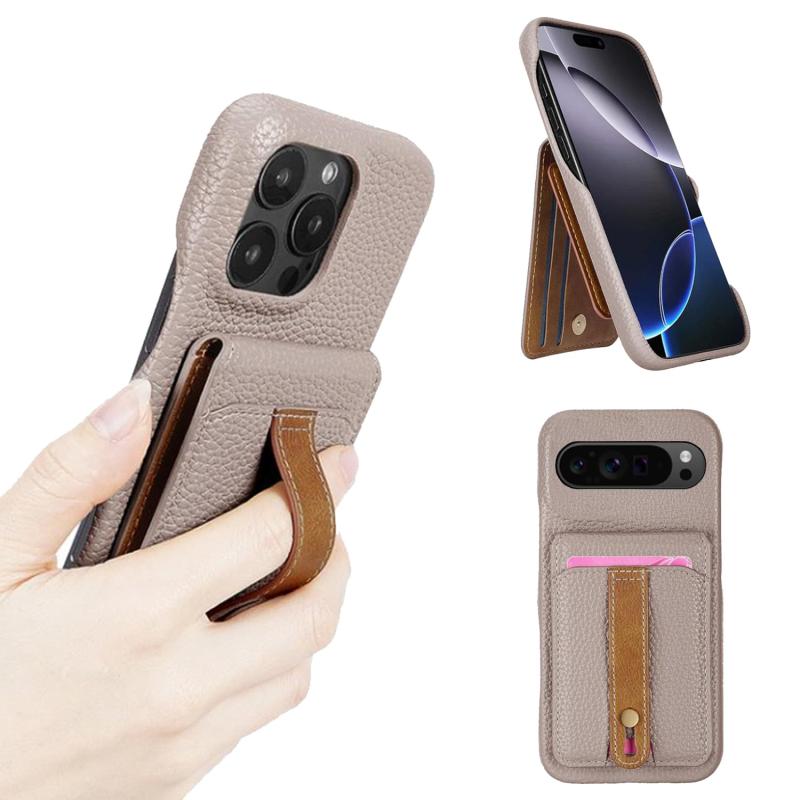 スマホケース ケース 背面 手帳型 背面ポケット付き 上品 高級PUレザー 鏡付き 5枚のカードを収納【上下開】 横置き&amp;縦置きスタンド機能 PUリンク マグネット開閉式 耐衝撃 全面保護 ハン