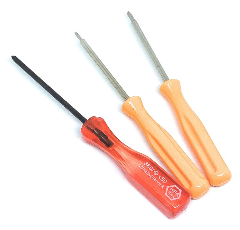 1.5mm 2.0mm 2.5mm Y字ドライバー 3本セット ゲーム機修理用 (オレンジ1.5mm オレンジ2.0mm 赤色2.5mm)