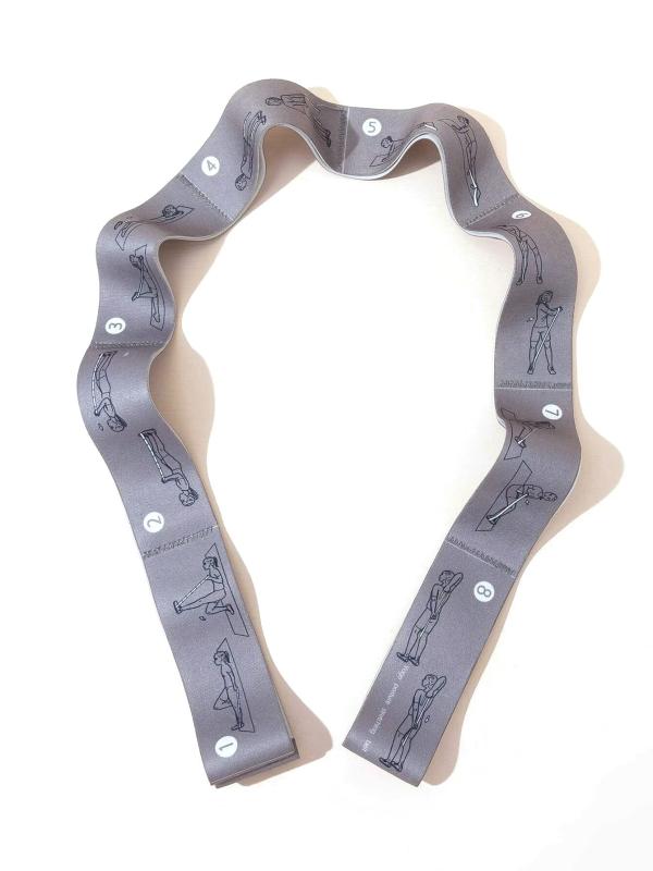 【NORMAK】ポーズイラスト付き 伸縮布ゴム ヨガベルト エクササイズ用ヨガバンド 長さ90cm 幅4cmエクササイズ トレーニング ピラティス ストレッチ フィットネス グレー/ブルー/ピンク