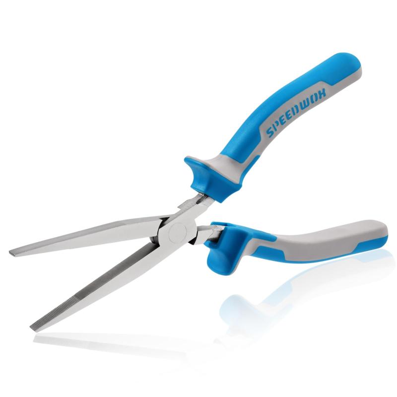 SPEEDWOX 平やっとこ 平口リードペンチ ジュエリー製作用 7インチ フラットノーズペンチ 鋸歯状ジョー付き 平ペンチ 精密プライヤー 快適グリップ付き ミニダックビルプライヤー ワイヤーラ