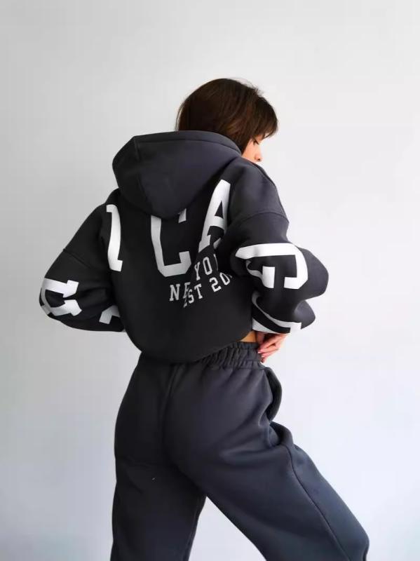 乐天商城 - レディース 長袖 セーター セット トップス ボトムス 組み合わせ 秋冬 厚手 プリント 柄 字母 モチーフ 3D 立体 デザイン ポリエステル 混紡 ストレッチ 素材 気質 通勤 スタイル 快適 ゆったり シルエット グラファイト 色 ベージュ 色 ブ