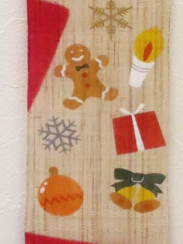 細タペストリー クリスマスツリー 和モダン 冬 クリスマス 手描き タぺストリー 麻