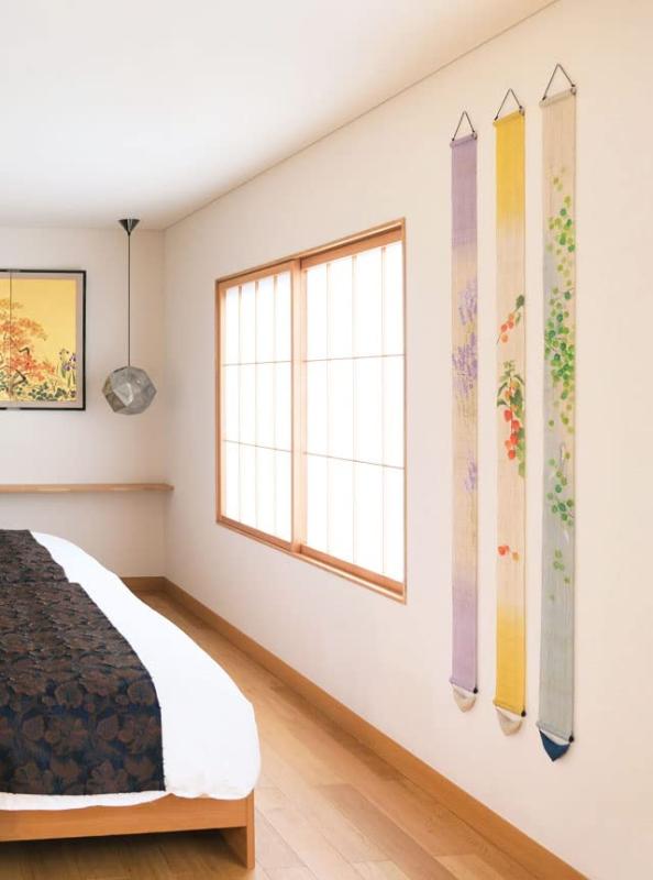 細タペストリー『ラベンダー』 麻100％ 手染め インテリア タペストリー 壁掛け 夏