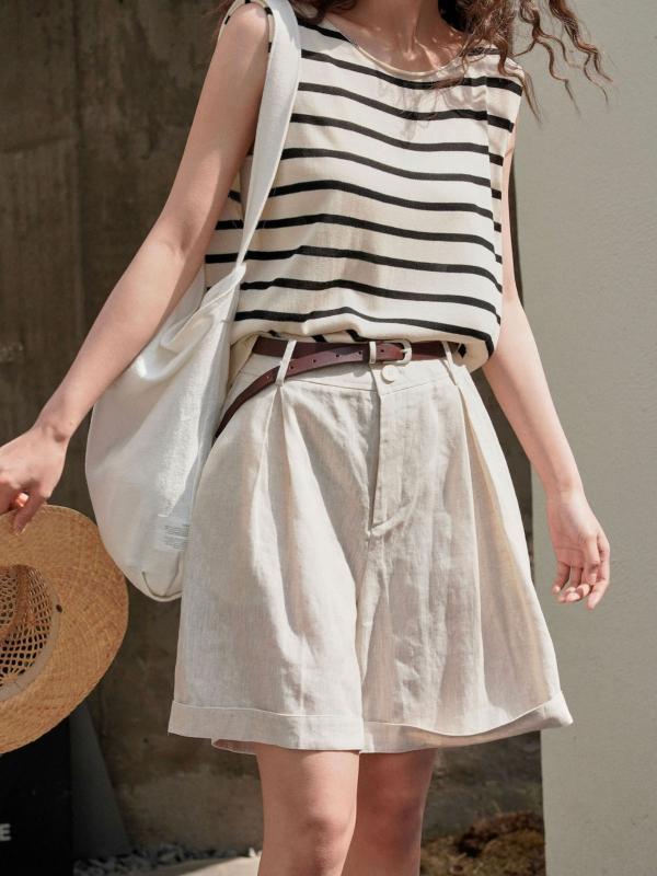 ショートパンツ レディース 亜麻 リネン 高見え キュロット ワイドレッグ 薄手 ルームウェア 部屋着 普段使い おしゃれ 無地 韓国風 春夏