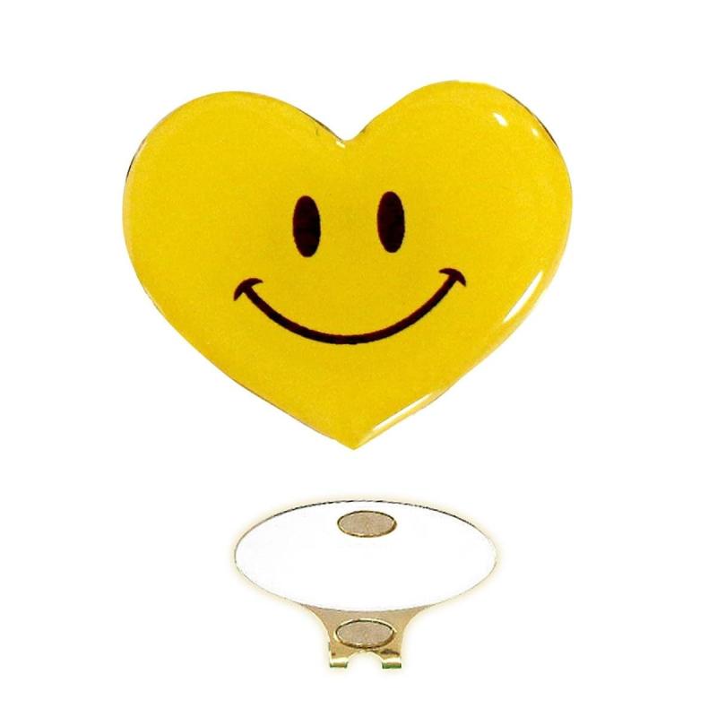 ホクシン交易 HTCゴルフ クリップマーカー 約33mm×27mm ハートマーカー 台座付き MK0187/MK0188