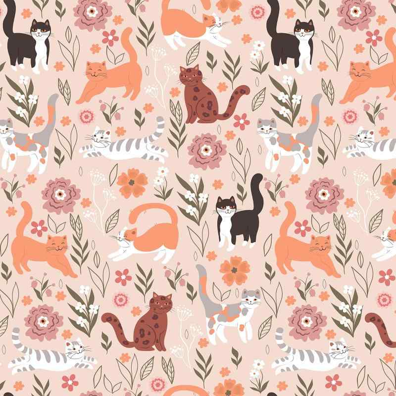 VEELIKE 壁紙シール 貼る壁紙 ダスティピンク かわいい猫 リメイクシート カッティングシート ピンク ふすまに貼れる 剥がせる壁紙 貼るだけかべかみ のりつき壁紙 クロス 襖張り替え自分で